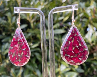 Pendientes de lágrima de plata de ley personalizados: preservación del ramo de novia