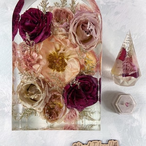 Aangepaste bloemenhars aandenken: bruidsboeket of condoleancebloemen (AANBETALING)