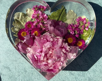 Custom Standing Heart Bridal Bouquet Keepsake (DEPOSIT) Floral Preservation, Resin, Bouquet Preservation, Newlywed Gift Idea