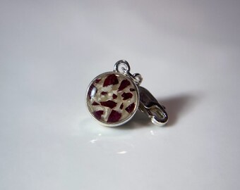 Charm personalizado de plata de ley para la preservación de flores: recuerdo de ramo de novia