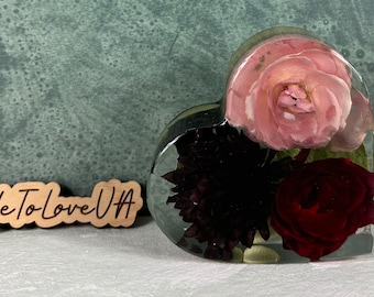 Conservación de flores personalizada: Mini ramo de novia con forma de corazón