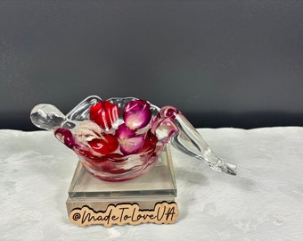 Plato personalizado para preservación de flores: recuerdo de ramo de novia