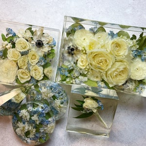 Custom Floral Resin Keepsake: Bridal & Memorial Flower Preservation (DEPOSIT)