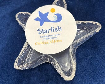 Plato de recuerdo para joyas con forma de estrella de mar, soporte para anillos hecho a mano, hogar para niños