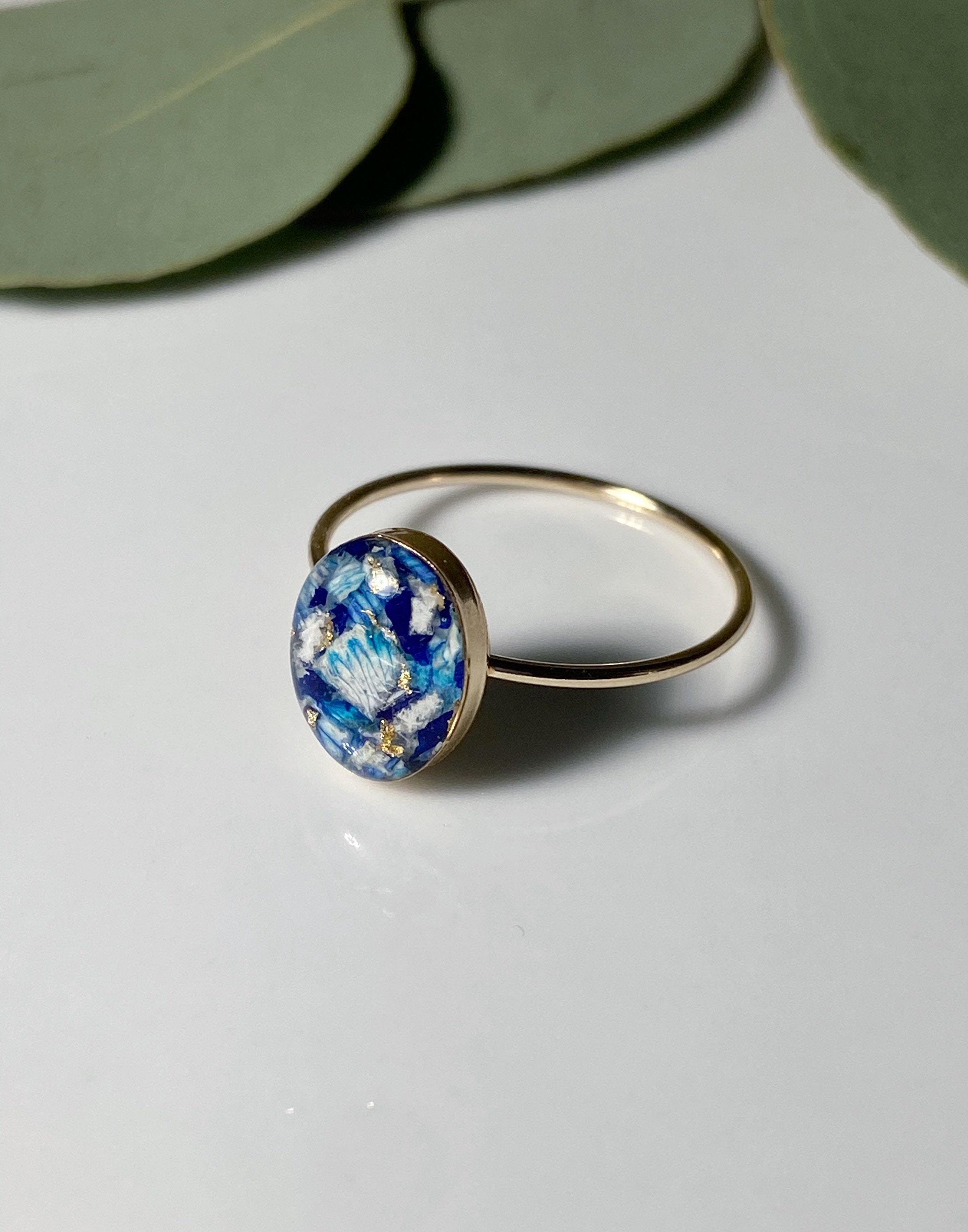 Custom Ring Funeral Flower Keepsake Memorial Jewelry Oval | Etsy
