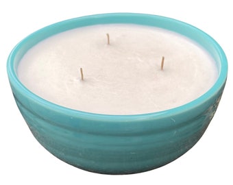 Vela de soja reutilizada, cuenco de cerámica reutilizable, decoración rústica, regalo de inauguración de la casa para ella