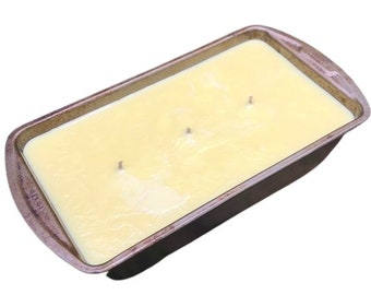 Jumbo Citronella Lemongrass Essential Oil Soy Candles Handmade Upcycled Loaf Pan