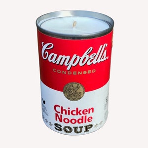Vela de soja con forma de sopa de fideos de pollo, hecha a mano, ecológica, regalo único, vela de cera de soja, mecha de cáñamo, regalo para recuperarse.