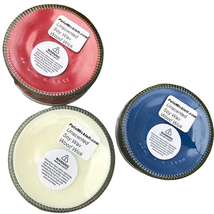 Soy Candles Handmade USA Made Red White and Blue Upcycled Reusable Cle –