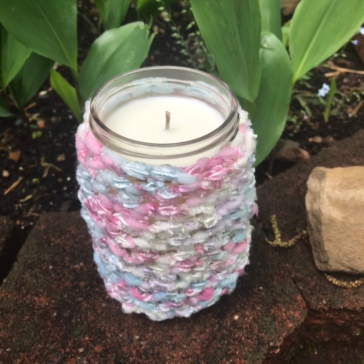 Crocheted Luminary Mason Jar Candle Sleeve Soy Candles Etsy