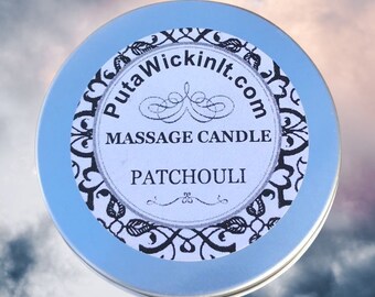 Massage Candle Essential Oil Patchouli Sensual Massage Oil Candle Aromatherapy Candle Rasta Hippy Gift for Her