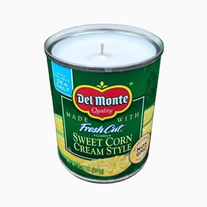 Cream Corn Soy CANdles Handmade Eco Friendly Zero Waste Upcycled Recycled Can CANDle Funny Gift Gag Gift Vegan Gift for Her
