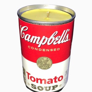 Citronella Lemongrass Tomato Soup Can Candle Upcycled Eco Friendly Soy Candles Handmade Gift for Him camping