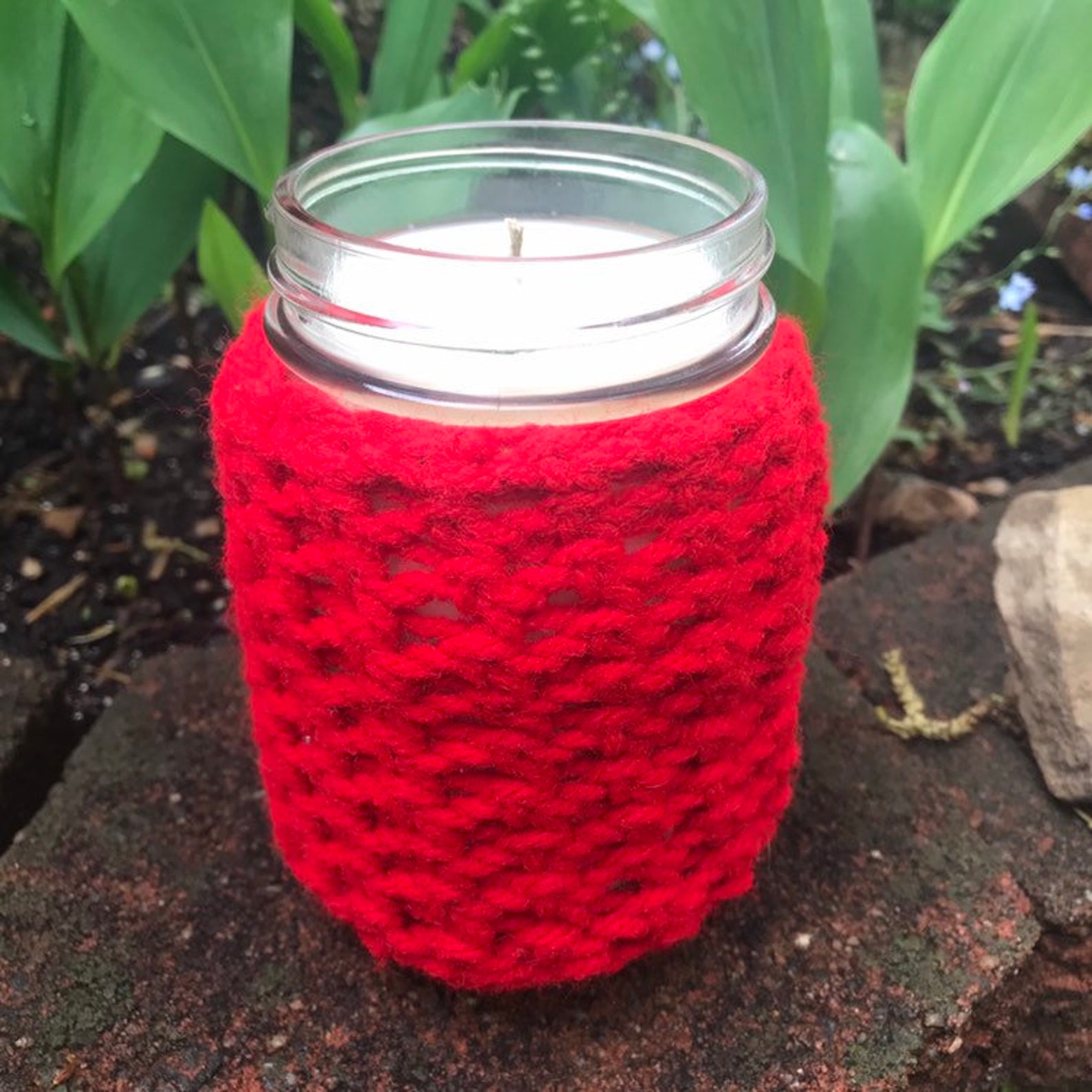 Crochet Mason Jar Luminary Candle Sleeve Soy Candles Handmade Etsy