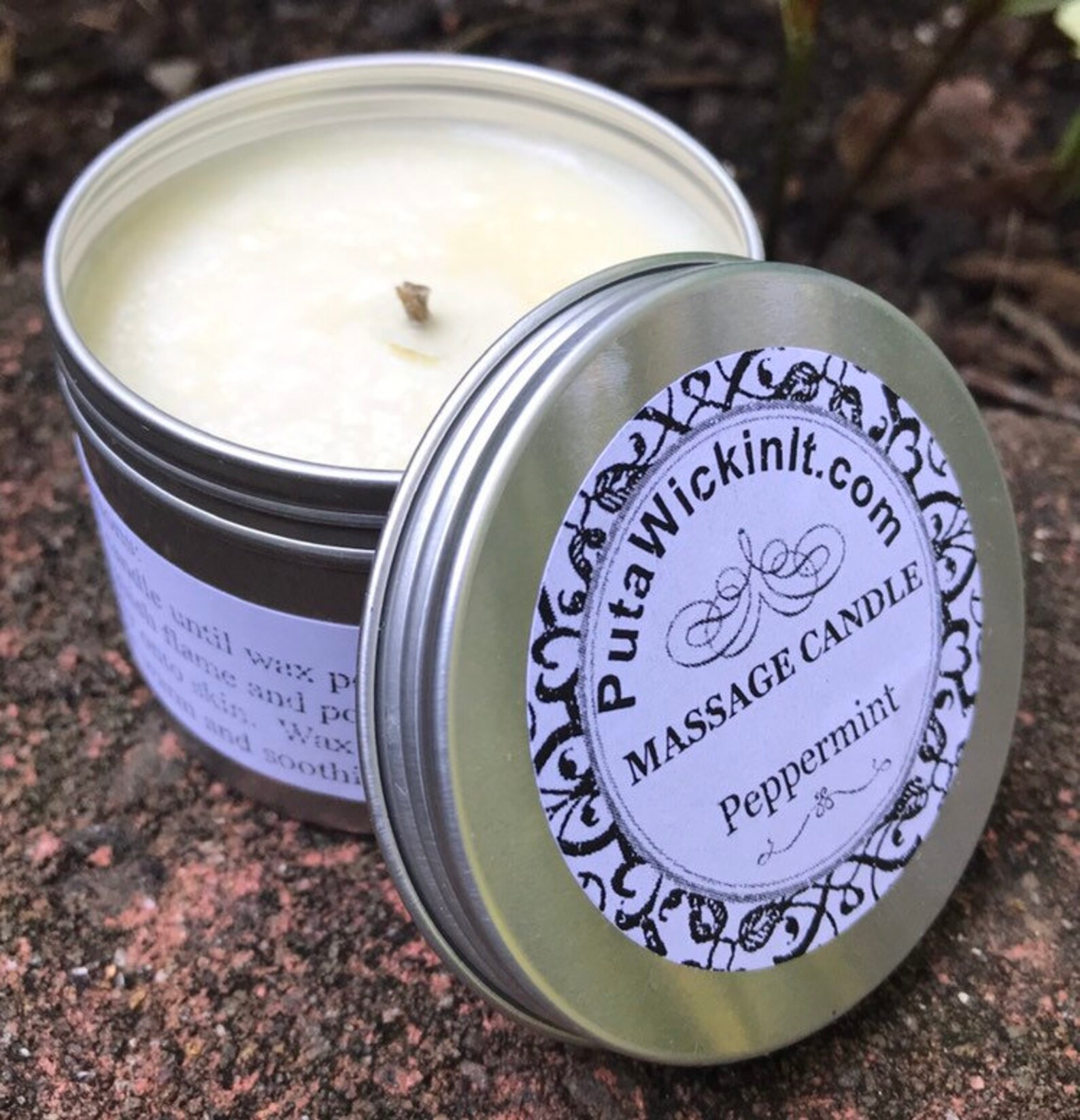 Body Butter Massage Candle Peppermint Essential Oil Spa Candle Etsy
