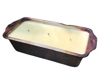 Citronella Lemongrass Scented Candles Handmade Zero Waste Upcycled Medium 22oz Baking Tin