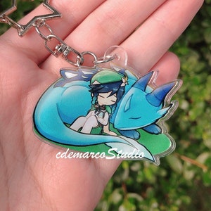 Genshin - Venti and Dvalin Keychain