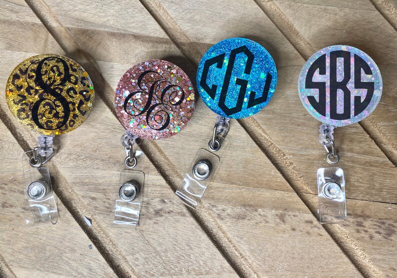 leopard print badge reel beach badge reel nurse badge reel custom personalized badge reel Monogram badge reel Glitter badge reel