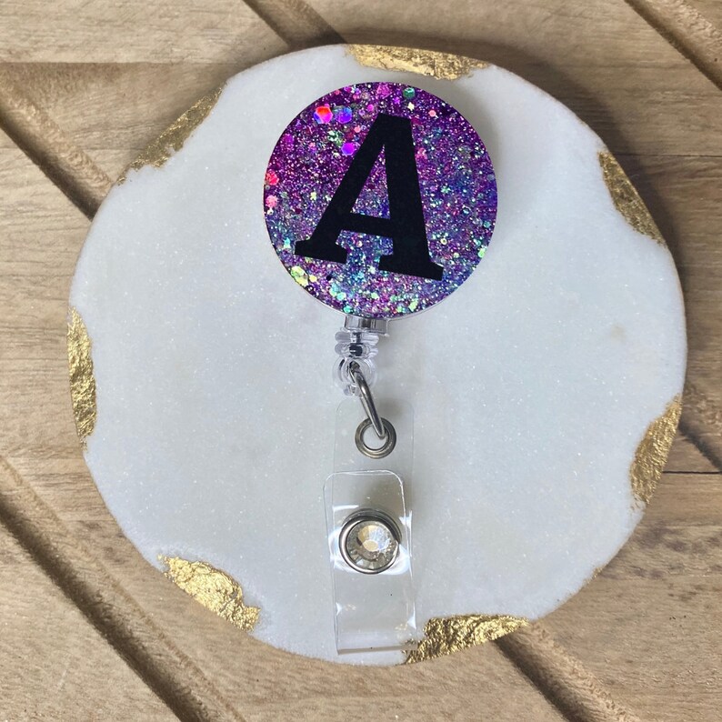 leopard print badge reel beach badge reel nurse badge reel custom personalized badge reel Monogram badge reel Glitter badge reel