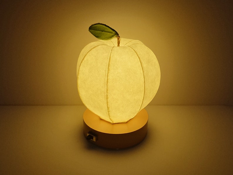 Apple type Japanese paper shade night lamp image 3