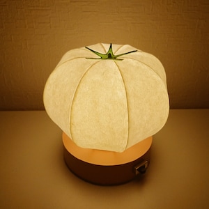 Tomato type Japanese paper shade night lamp image 3