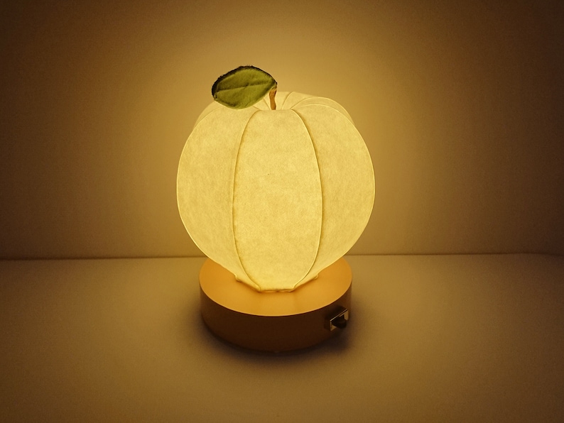 Apple type Japanese paper shade night lamp image 4