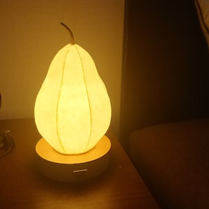 Pear type Japanese paper shade night lamp