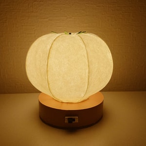 Tomato type Japanese paper shade night lamp image 4