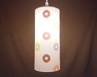 Donut pattern illuminated print lampshade