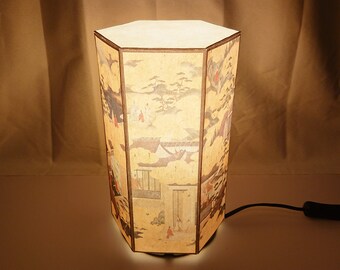 Japanese painting "Ise Monogatari" print table lamp shade Japanese paper lamp shade