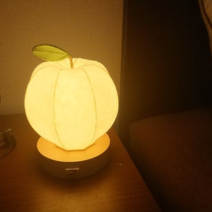 Apple type Japanese paper shade night lamp image 1