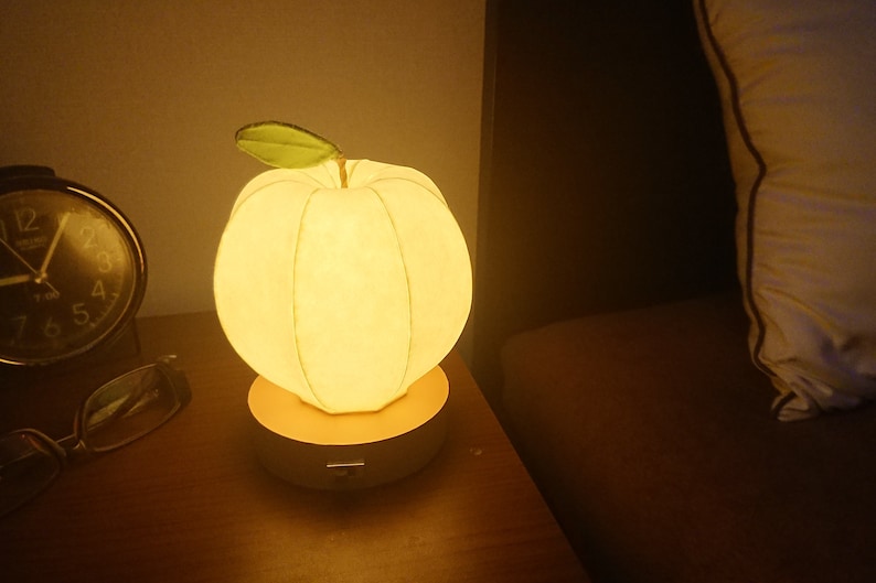 Apple type Japanese paper shade night lamp image 1