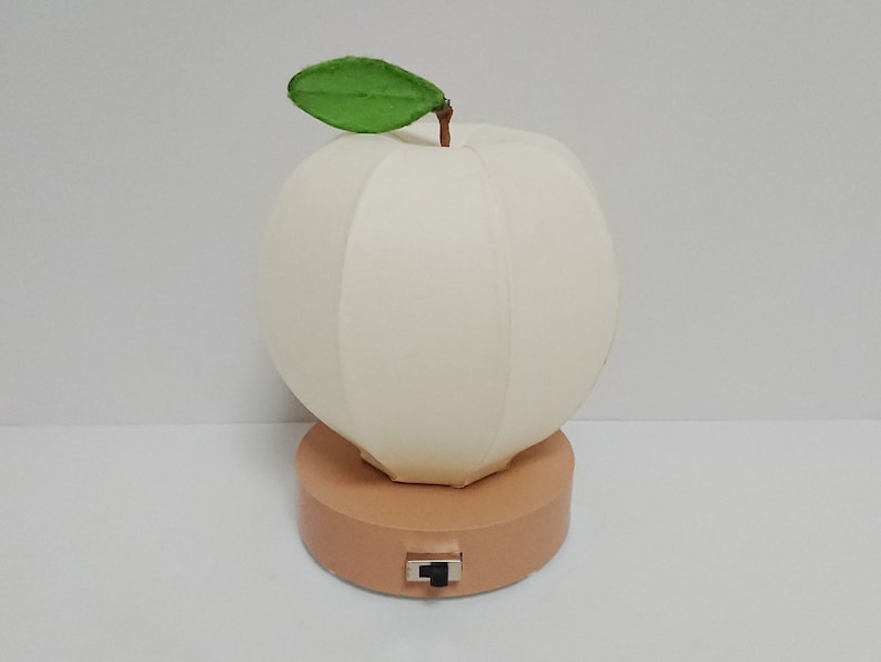 Apple type Japanese paper shade night lamp image 6