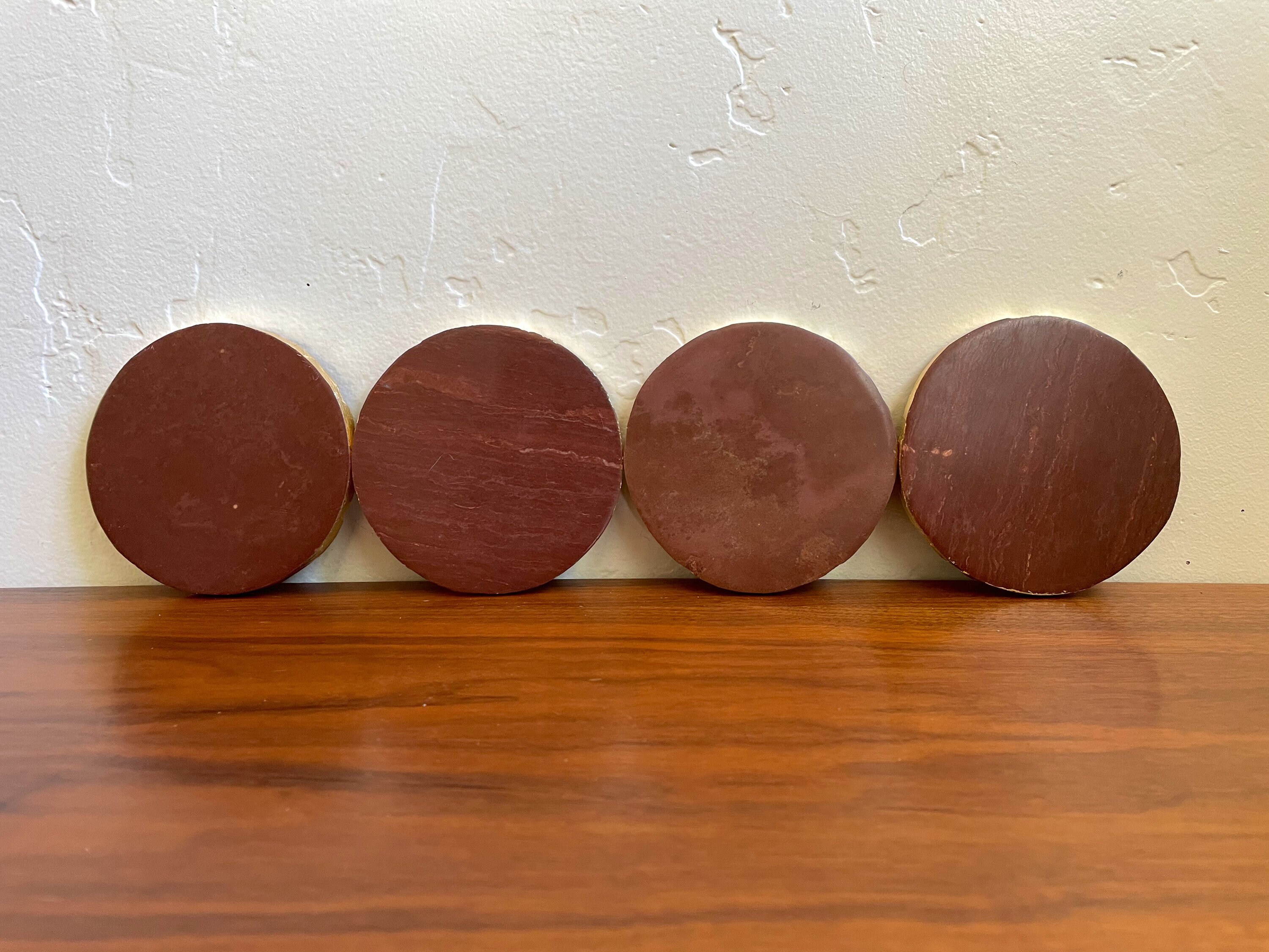 Chic Vintageinspired Stone Coasters with Gold Edges Etsy