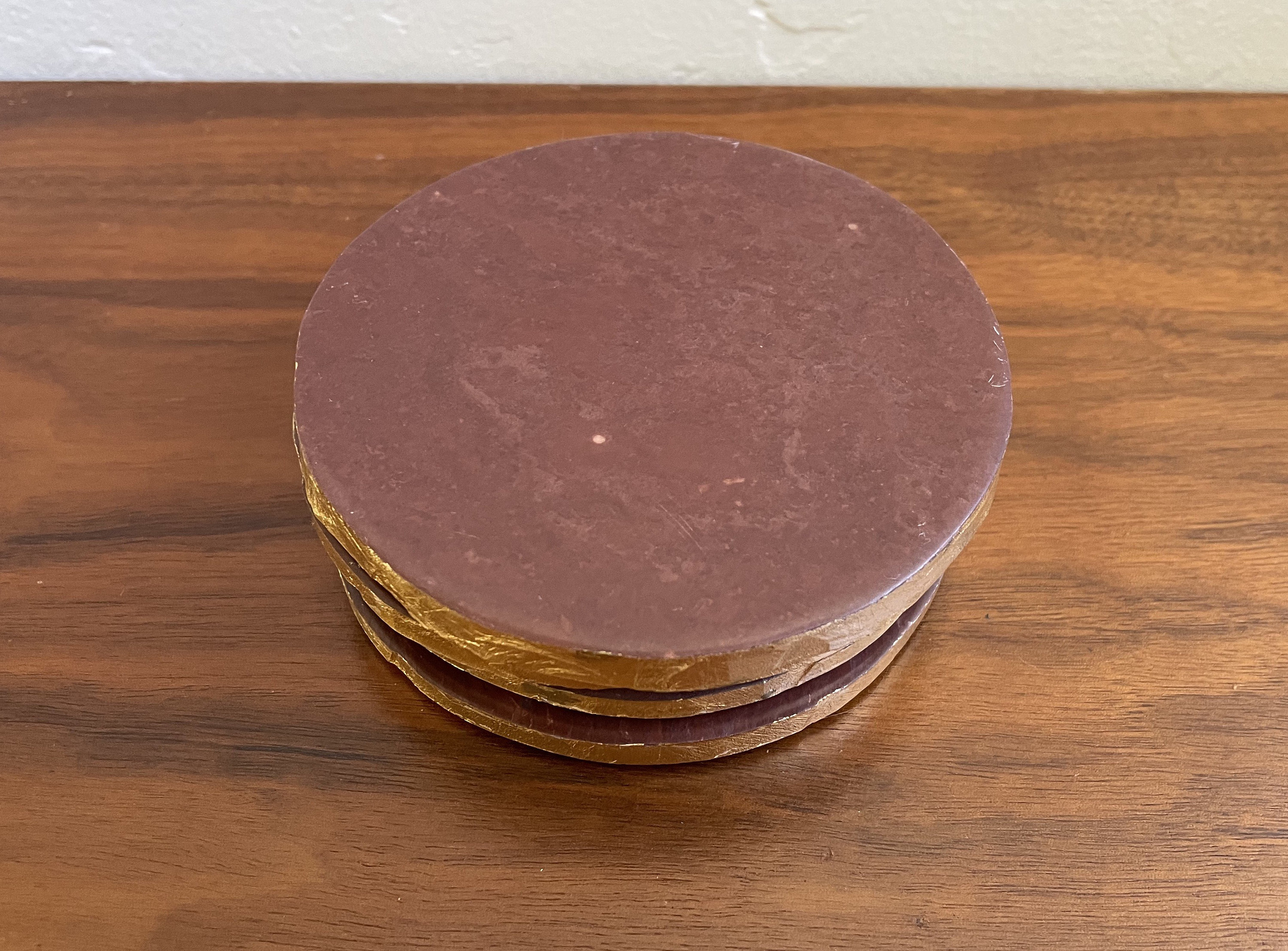 Chic Vintageinspired Stone Coasters with Gold Edges Etsy