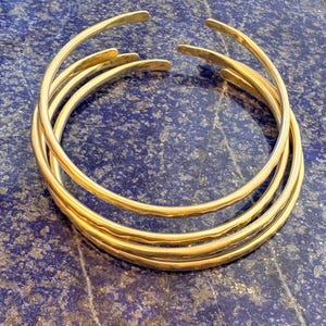 Handmade Brass Bangle Stacking Bracelet Set of 4