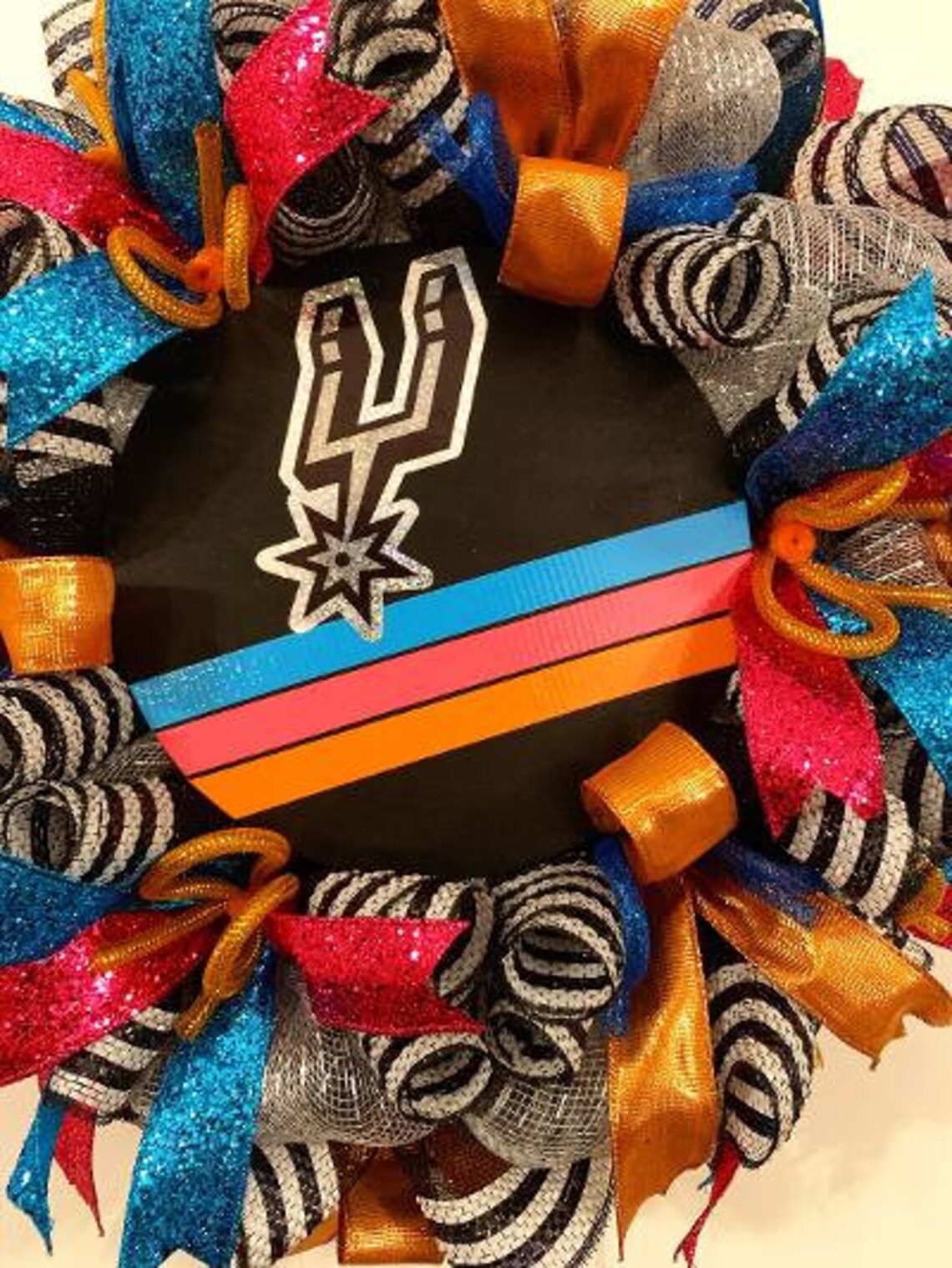 NBA Spurs Fiesta Colors Wreath NBA Basketball | Etsy