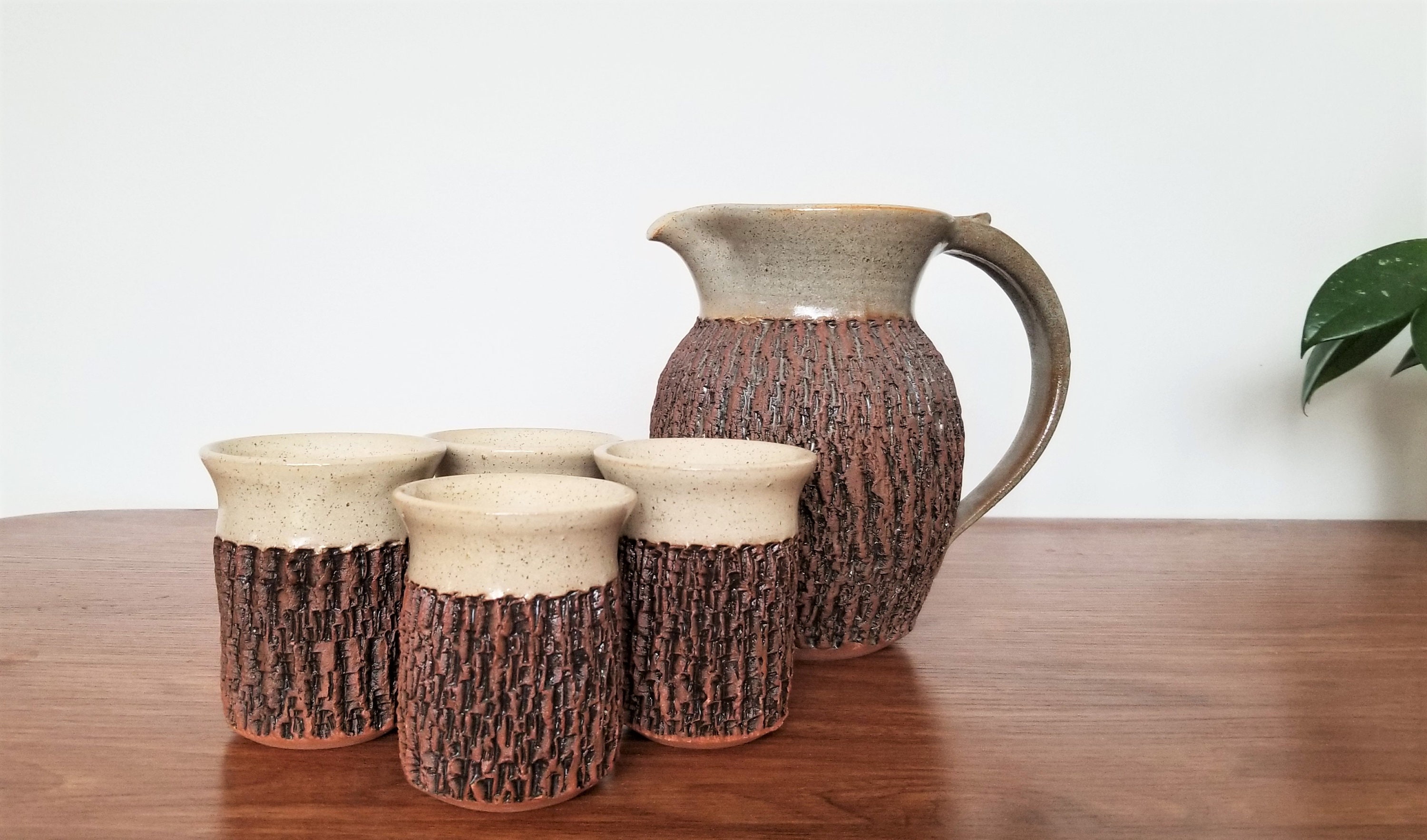 Vintage Ceramic Drinkware Set by Russ Baldwin Rare 1970s Etsy