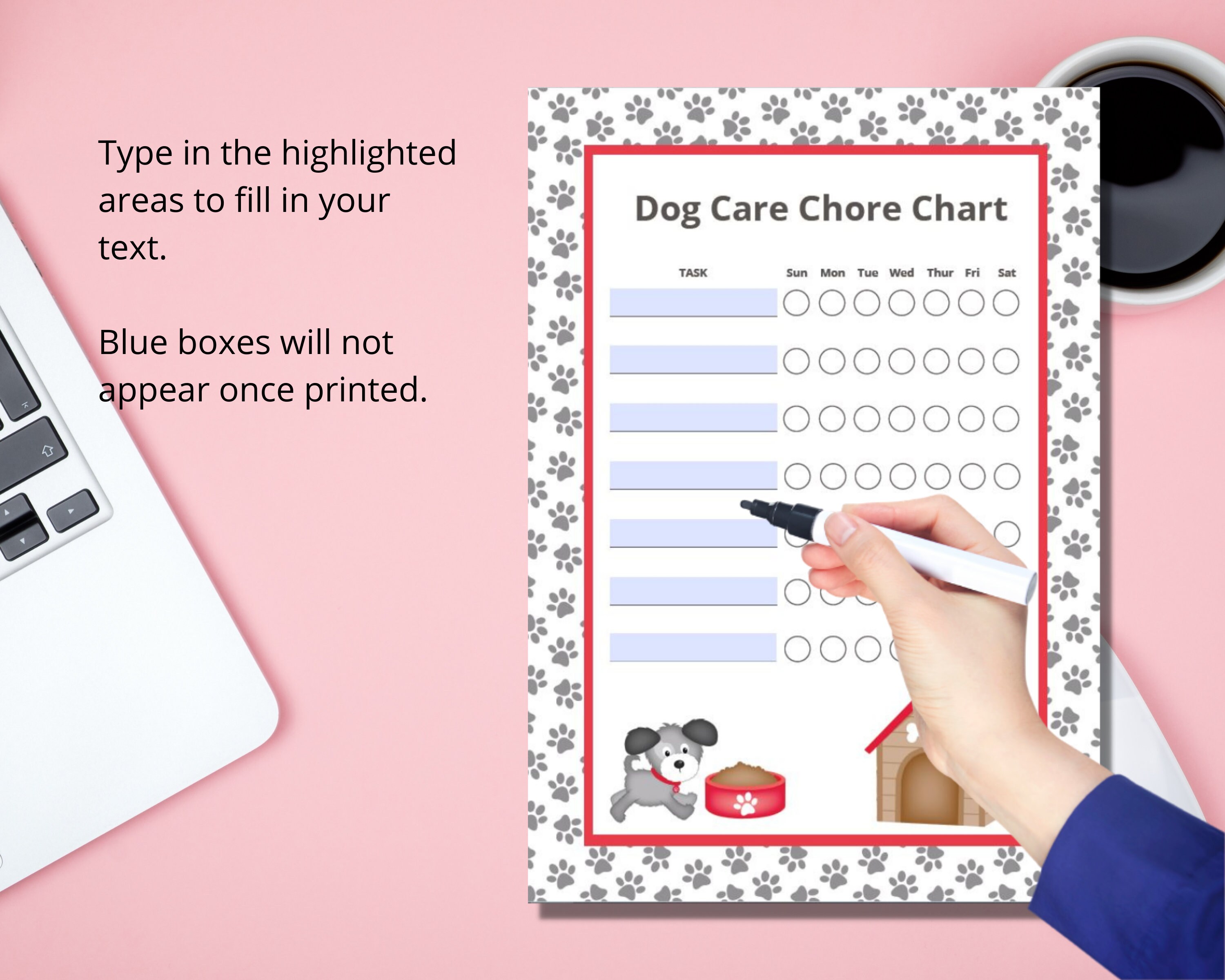Fillable Dog Chore Chart Printable Editable Puppy Chore | Etsy