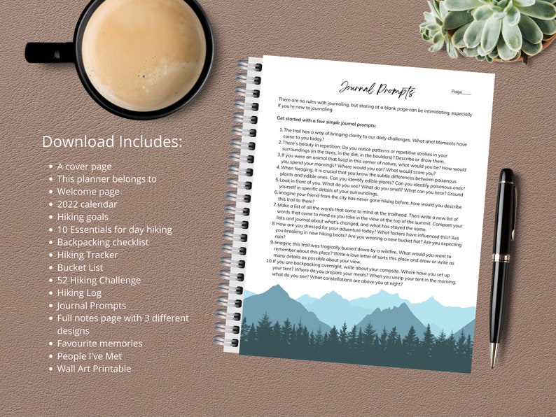 Hiking Journal Printable for Hikers and Backpackers Hiking Etsy Canada