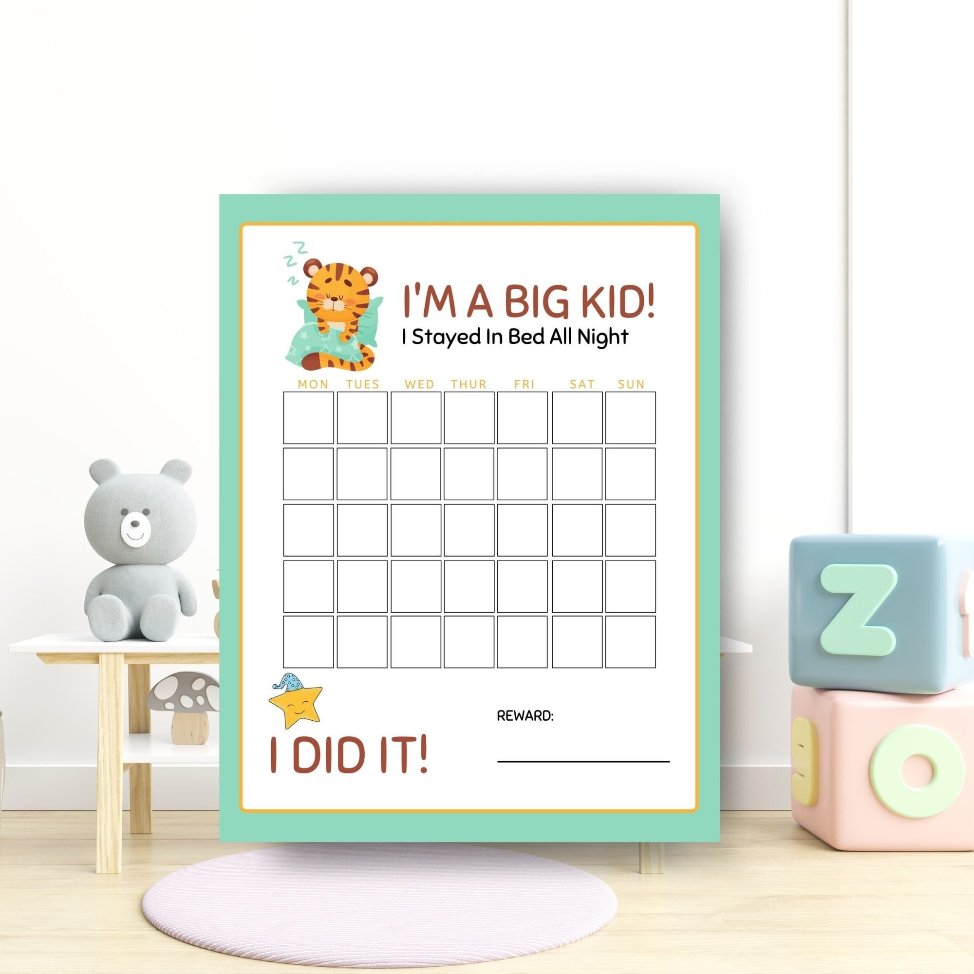 Stay in Bed Reward Chart Toddler Reward Chart Kid Sticker  Etsy