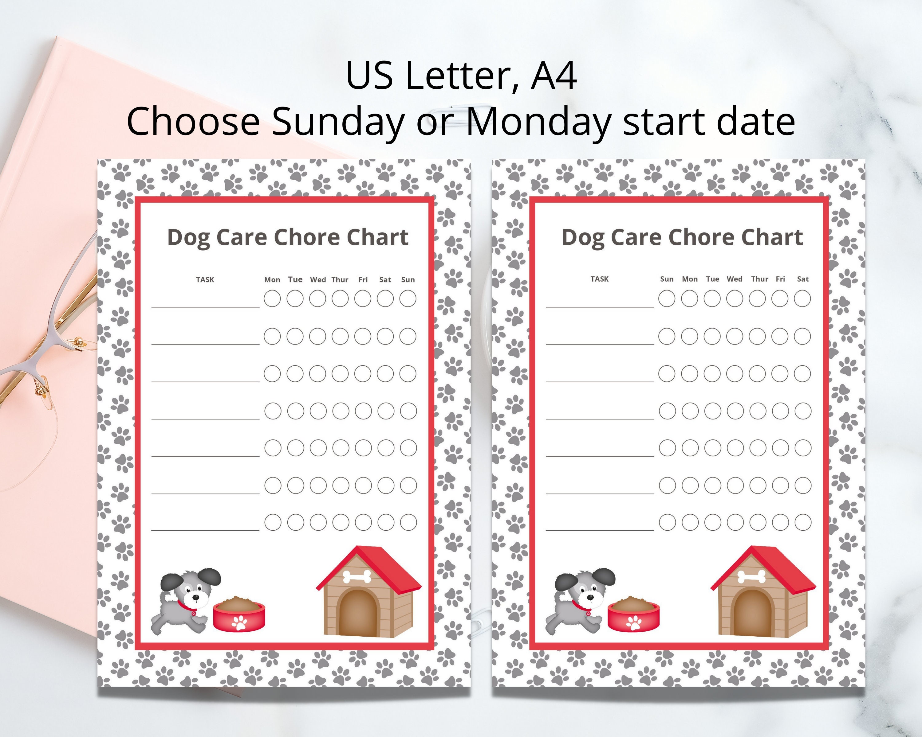 Fillable Dog Chore Chart Printable Editable Puppy Chore | Etsy