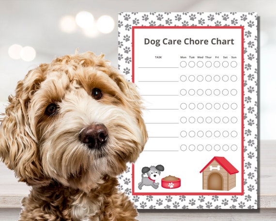 Fillable Dog Chore Chart Printable Editable Puppy Chore | Etsy