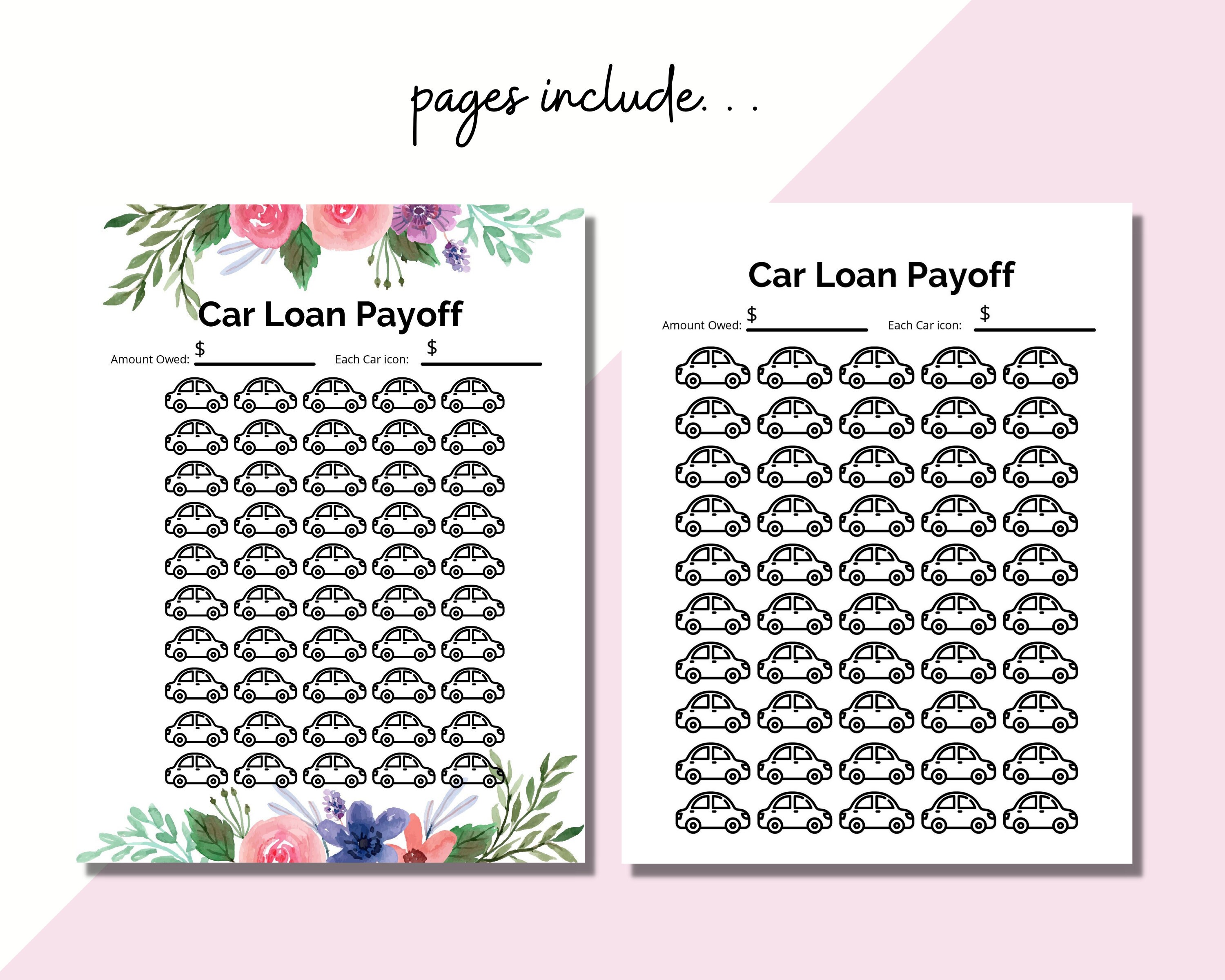 Car Loan Tracker Printable Debt Payoff Tracker Debt Tracker Etsy