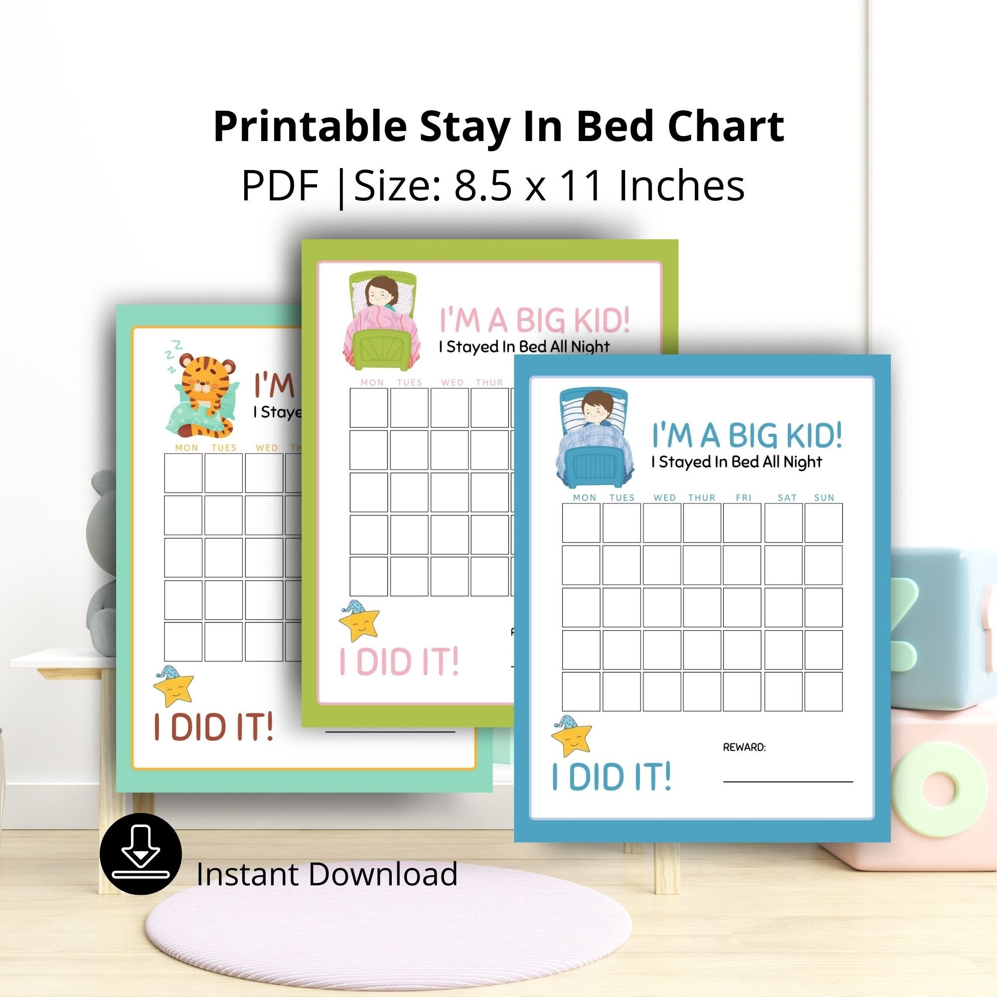 Stay in Bed Reward Chart Toddler Reward Chart Kid Sticker | Etsy