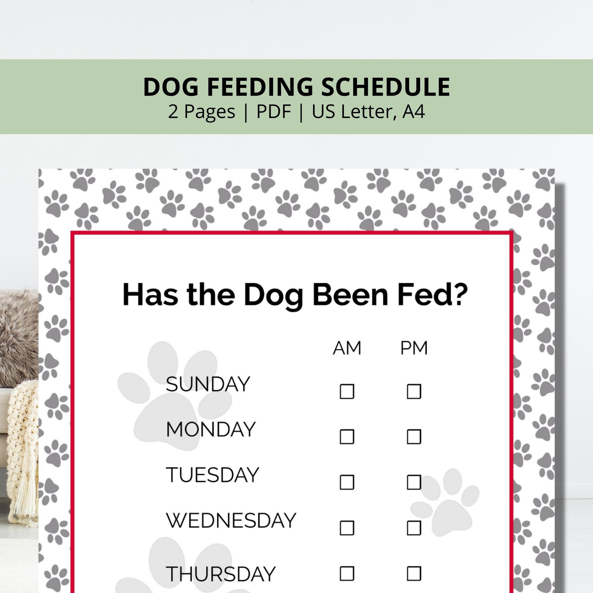 Animal Feeding Schedule Template