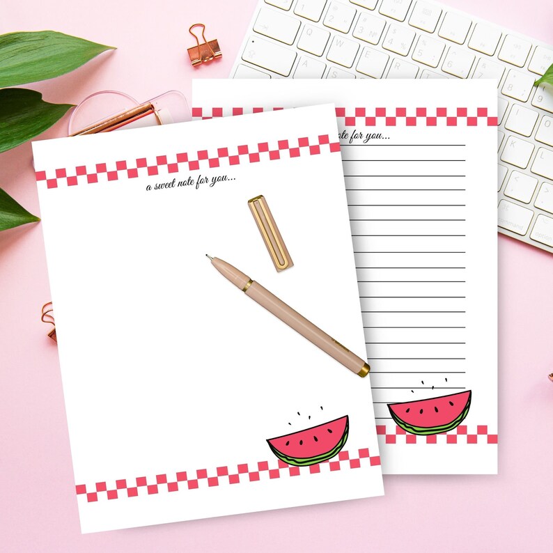 Watermelon Letter Writing Paper Watermelon Stationery Letter | Etsy