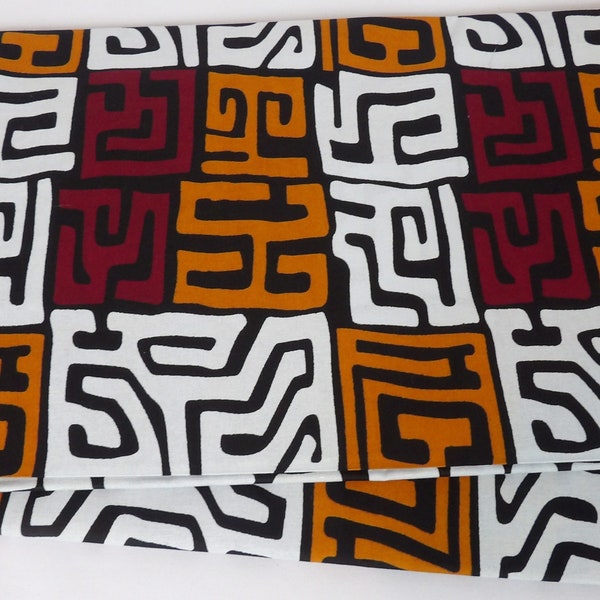 African Kuba Print Fabric, Mudcloth, Kitenge, Ankara by the Yard HITARGET