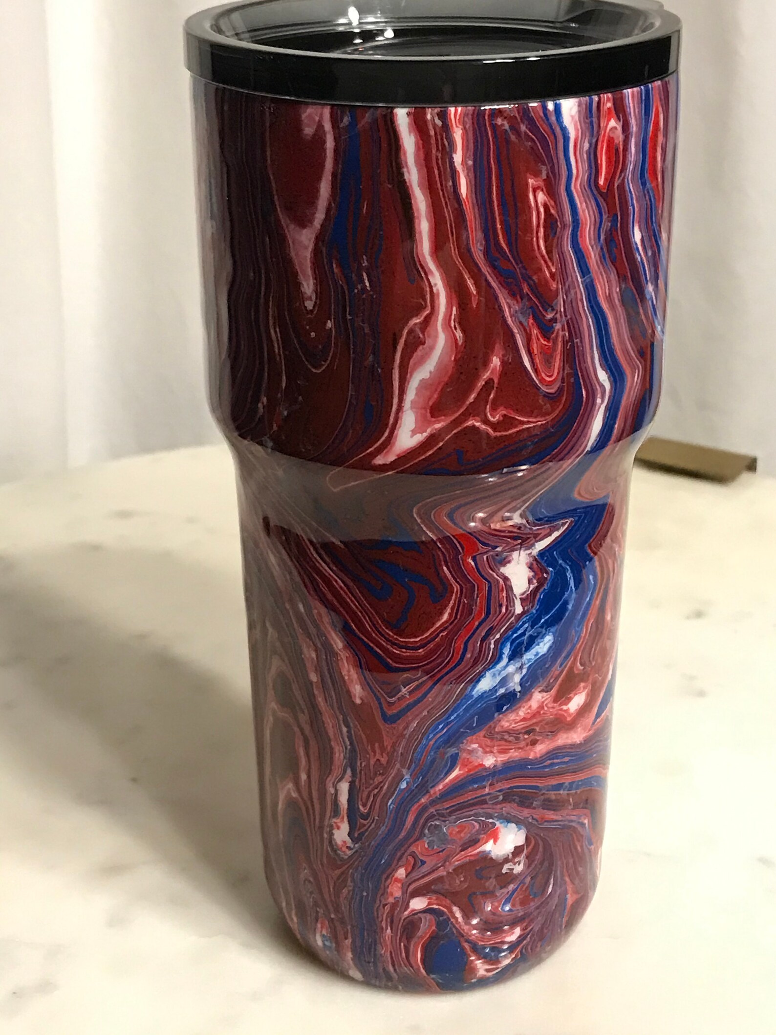 Marble Tumbler Hydro Dipped Tumbler Red Tumbler Insulated Etsy