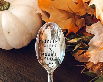 Fall Gift for Family Stamped Spoon Autumn Gift for Friend Unique Gift Silverplate Spoon PUMPKIN lover Pumpkin Lover Pumpkin Gift